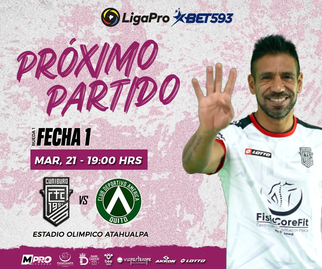 Acompañanos en nuestro debut en la #Serieb del fútbol ecuatoriano. ⚽🔥

Este martes 21 de marzo de 2023, todos al estadio Olímpico Atahualpa a las 19H00. 

Cuniburo FC | Más allá de un equipo de fútbol

#VamosCuni #LigaProBet593 #futbolprofesional