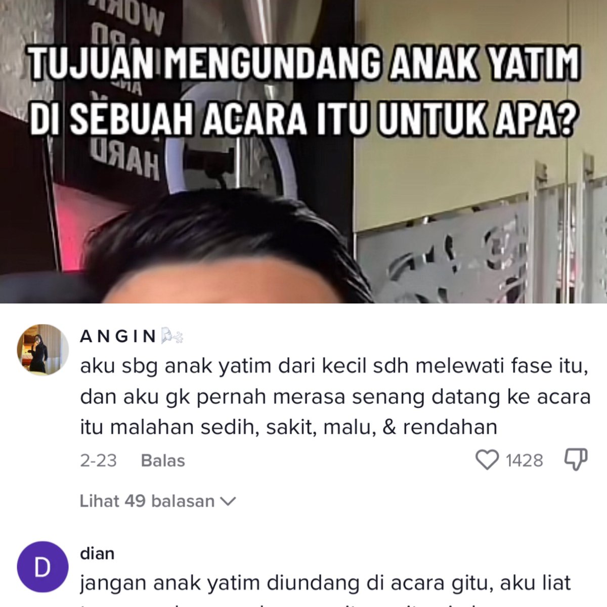 Dis! Lebih baik di samperin kalau memang niat santunan ga sih