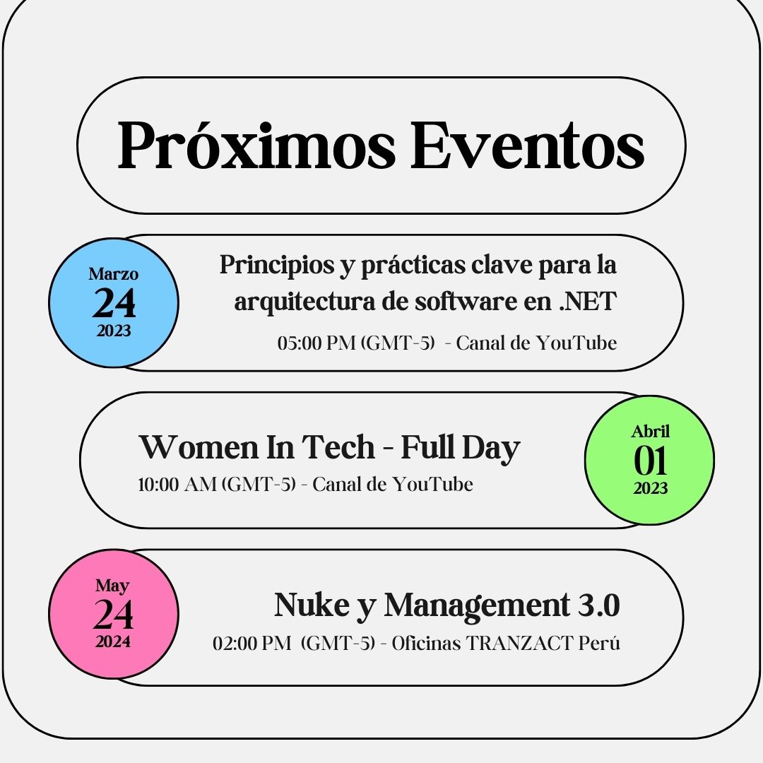 PeruNETDev's tweet image. ¡Hola a toda la comunidad!
Atentos a los próximos eventos de la comunidad 🥳