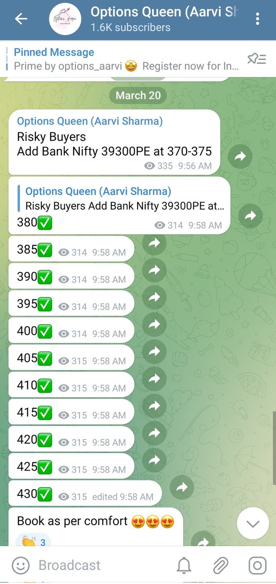 #Banknifty
39300 PE
370 to 470 💚💚💥

Weak market me bhi perfect trade.

Join telegram for timely updates 
T.me/options_aarvi

#Trading #StockMarketindia #BankNiftyOptions #indexoptions
