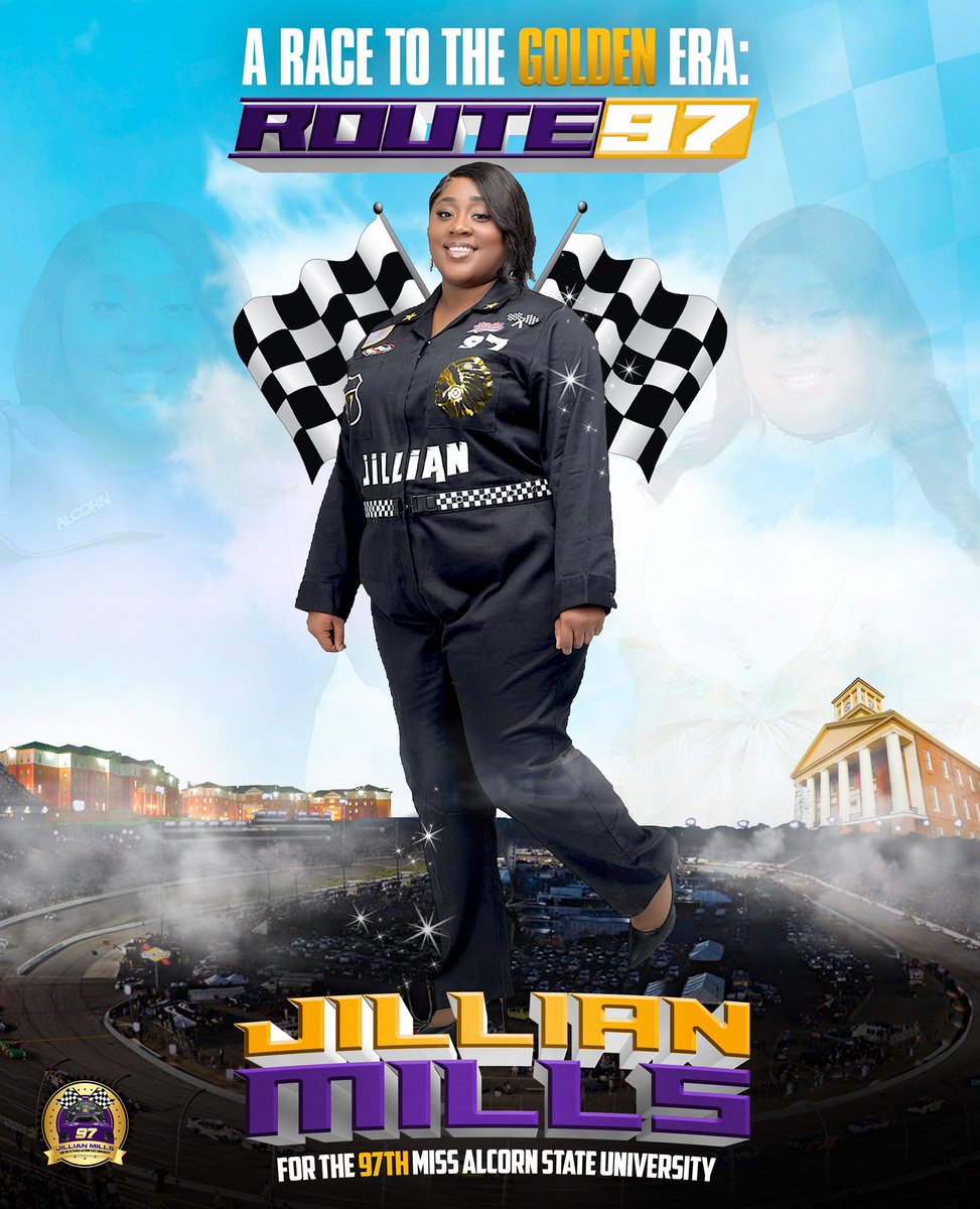 RonDaDon44's tweet photo. 🏁💜Braves Start you Engines, Put it in Gear! Greetings, I am Jillian Dannette Mills, a Junior English Education major I am humbly and gracefully striving to work, serve, and secure the title of THE 97th Miss Alcorn State University https://t.co/jtZ2hHNJPv