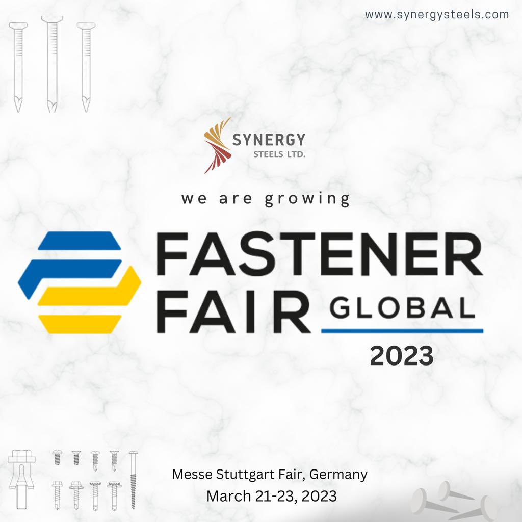 We are growing our product at The Fastener Global Fair 2023!

Join us at Fastener Global Fair 2023 event which will be held from March 21st to March 23rd at the Messe Stuttgart Fair/Exhibition center in Stuttgart, Germany.

#FastenerGlobalFair2023 #SynergySteels  #MesseStuttgart