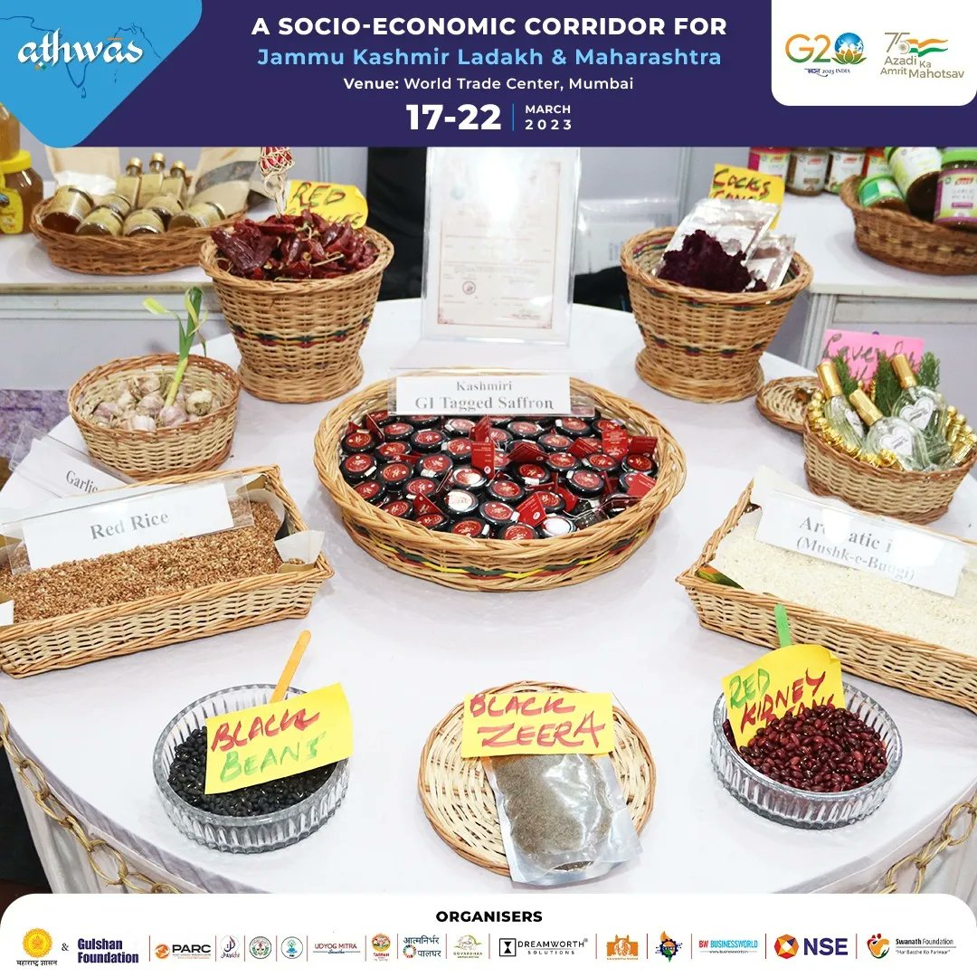 AthwasIndia's tweet photo. Relish the authentic taste of  Kashmir's Kesar, Honey, and a bunch of spices and condiments at the World Trade Center, Mumbai till 22nd March 2023.

#athwas #athwasindia #jammukashmir #ladakh #event #socioeconomic #mumbai #maharashtra #businessmeet #expo #exhibition https://t.co/wWOFqyVBdP