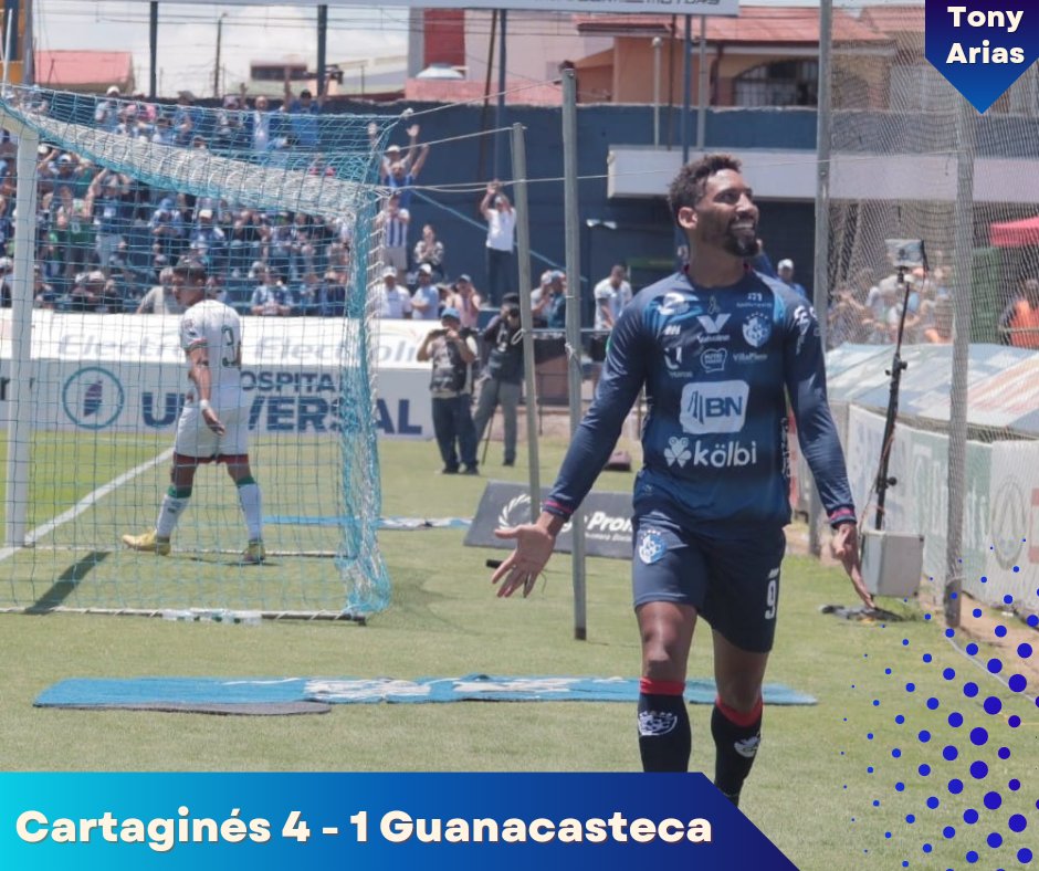 Doblete de Marcel, uno de Guevara y otro de Barrantes marcaron la goleada de Cartaginés 🔵⚪️ que deja a Guanacasteca 🔴🟢 en el sótano
