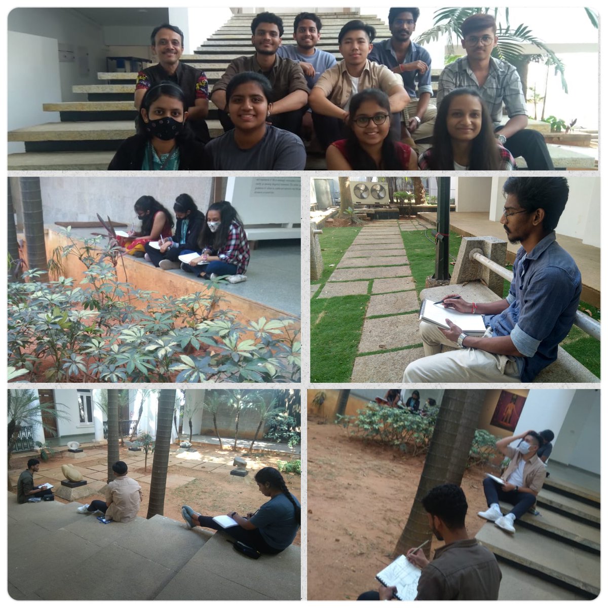 GopalanGsap's tweet image. Monday is a state of mind!
Keep it positive!
First-year students on a visit to NGMA for a study and sketching session!
#onsitelearning #firstyearstudents #sketching #art #basicdesign #architecturelovers #architecturestudent #mondaymotivation