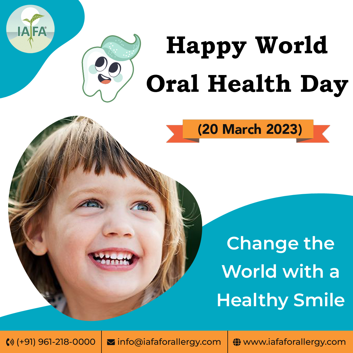 ✅ Celebrate World Oral Health Day (20 March 2023) with IAFA Ayurveda®

#WorldOralHealthDay #oralhealthcare #oralhealthdey2023 #HappyWorldOralHealthDay #oralallergy #oralallergytreatment #oralallergysymptoms #allergy #mouthhealth #healthtip #dentalhealth #teethhealth #healthylife