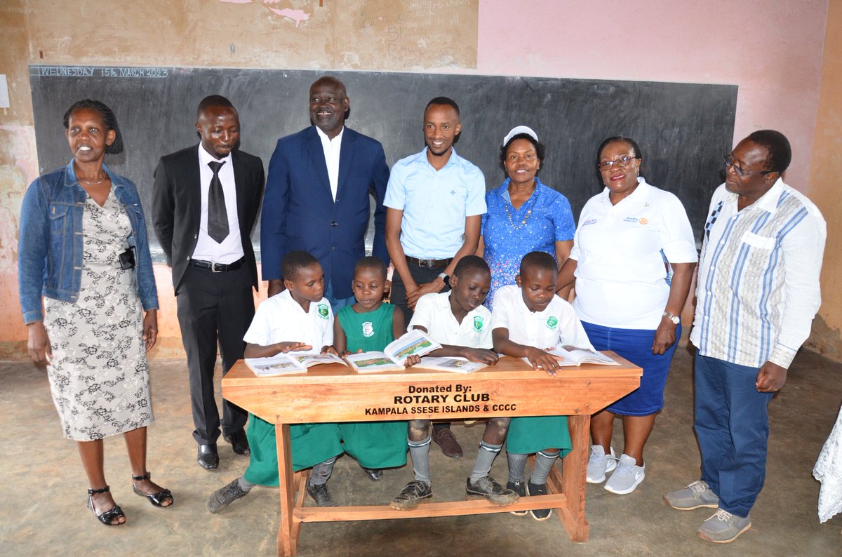 RCKSI's tweet photo. @RCKSI  celebrated International D.E.A.R Day by donating desks to St. Gonzaga Primary School Kamuli in Kireka. We're proud to support education and provide a comfortable learning environment for these students. #RotaryClub #EducationForAll #InternationalDEARday" https://t.co/gesq75I0HY