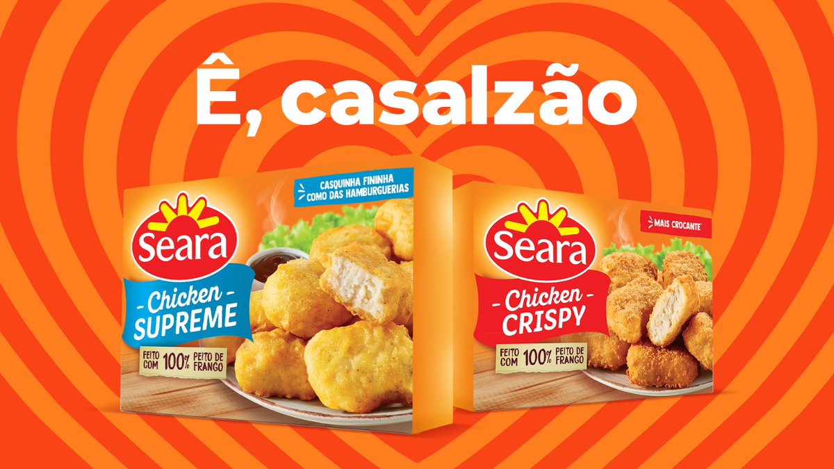 seara_brasil's tweet photo. Dois meses que o Brasil se apaixonou pelo casal Guskey. Dois minutos pro Brasil se apaixonar por esse casal aqui. 🧡🧡#SearaNoBBB23 #Seara #BBB23 https://t.co/XN8CvOar3d
