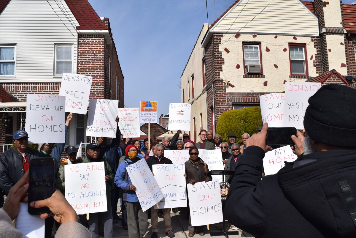 FederatedL's tweet photo. Press conference in opposition to Hochuls housing plan that proposes TOD's, ADUs and Upzoning. SAY "NO". Contact your state senator/assembly person. https://t.co/1ou4c115aI