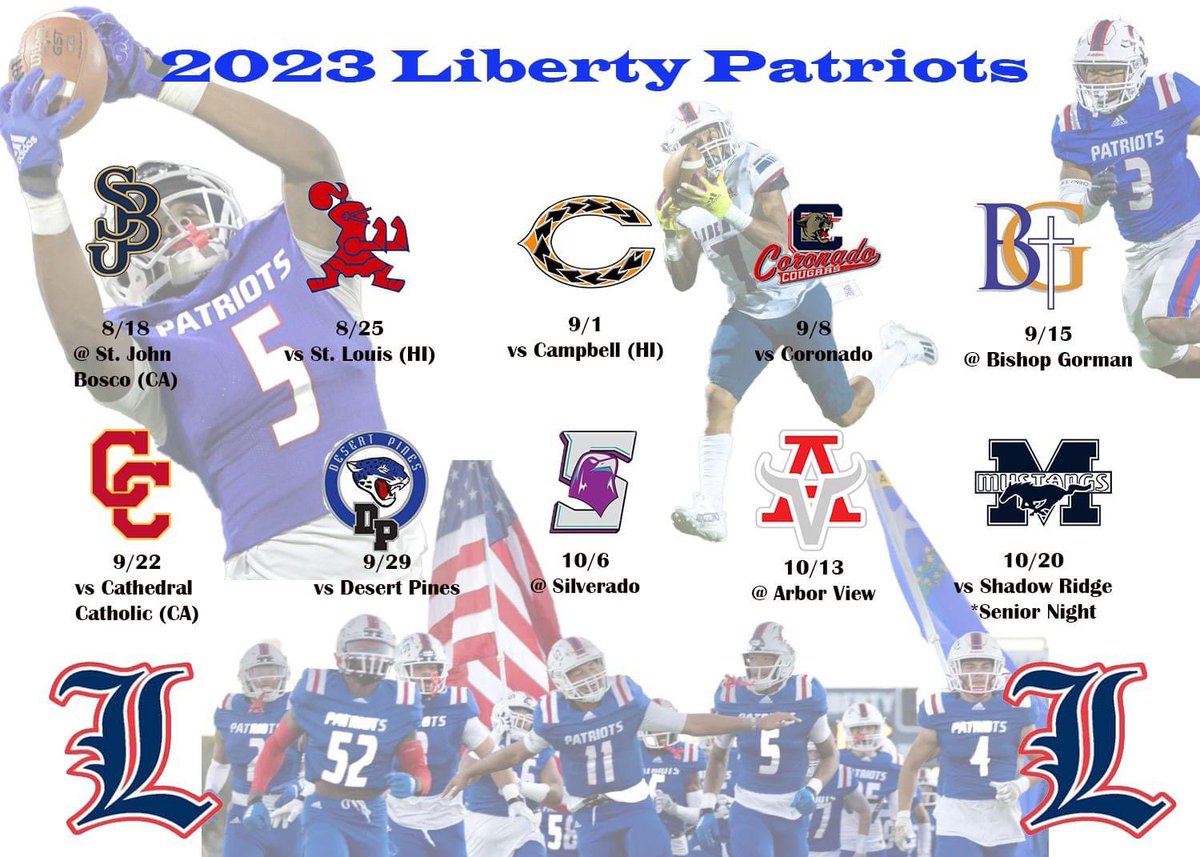 Our fall schedule #LibertyPatriots