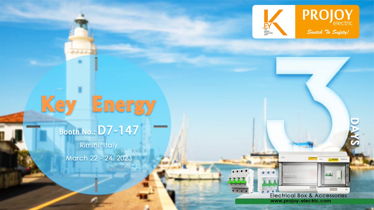 ProjoyElectric's tweet photo. Projoy continues its European exhibition tour: KEY ENERGY

✅ Booth: D7-147
🕘 Time: March 22-24, 2023
📍 Location: Rimini, Italy

#projoy #KeyEnergy #exhibition #Expo #fair #solar #solarenergy #renewableenergy #microinverter #rapidshutdown #combinerbox #stringbox #isolator https://t.co/KphS5kawpL