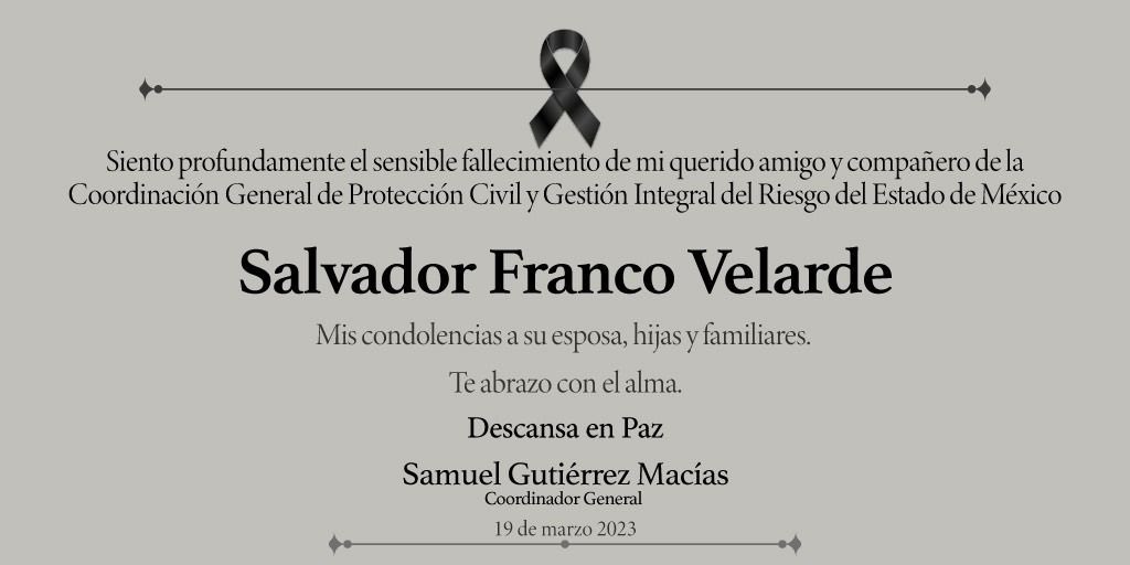 samgm24's tweet photo. Con un gran vacío y dolor, hoy despido a un gran amigo. Lamento profundamente tu partida, mis condolencias a tu esposa e hijas. Descansa en paz hermano. https://t.co/7Cyy3FOhhM
