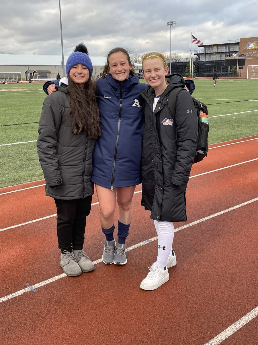 SoccerAvon's tweet photo. Eagles supporting Eagles! From teammates to opponents, and past &amp; present EAGLES. We always support one another!! Great spring game on Friday, with Akron vs Ashland.  Once an 🦅, always an 🦅!  💜💛⚽️
@avoneagles @averyrosso @AbigailKoly @imfusco25 
Thank you @PhotoDAC for the 📸 https://t.co/DWUhFxgBUw