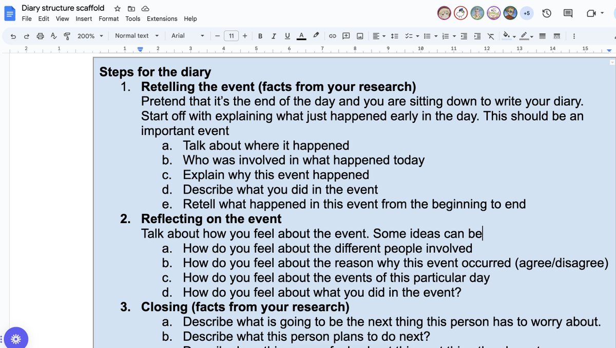 This is why co-planning IS co-teaching. 

Example from today:
- G9 social studies 
- Some Ss chose to write a diary for their historical event
- No scaffold was provided
- I created a detailed scaffold to structure Ss' writing
