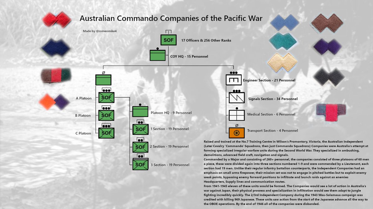 Rhys on Twitter "Another Australian Army unit Order of battle in the Commando Panel Chart