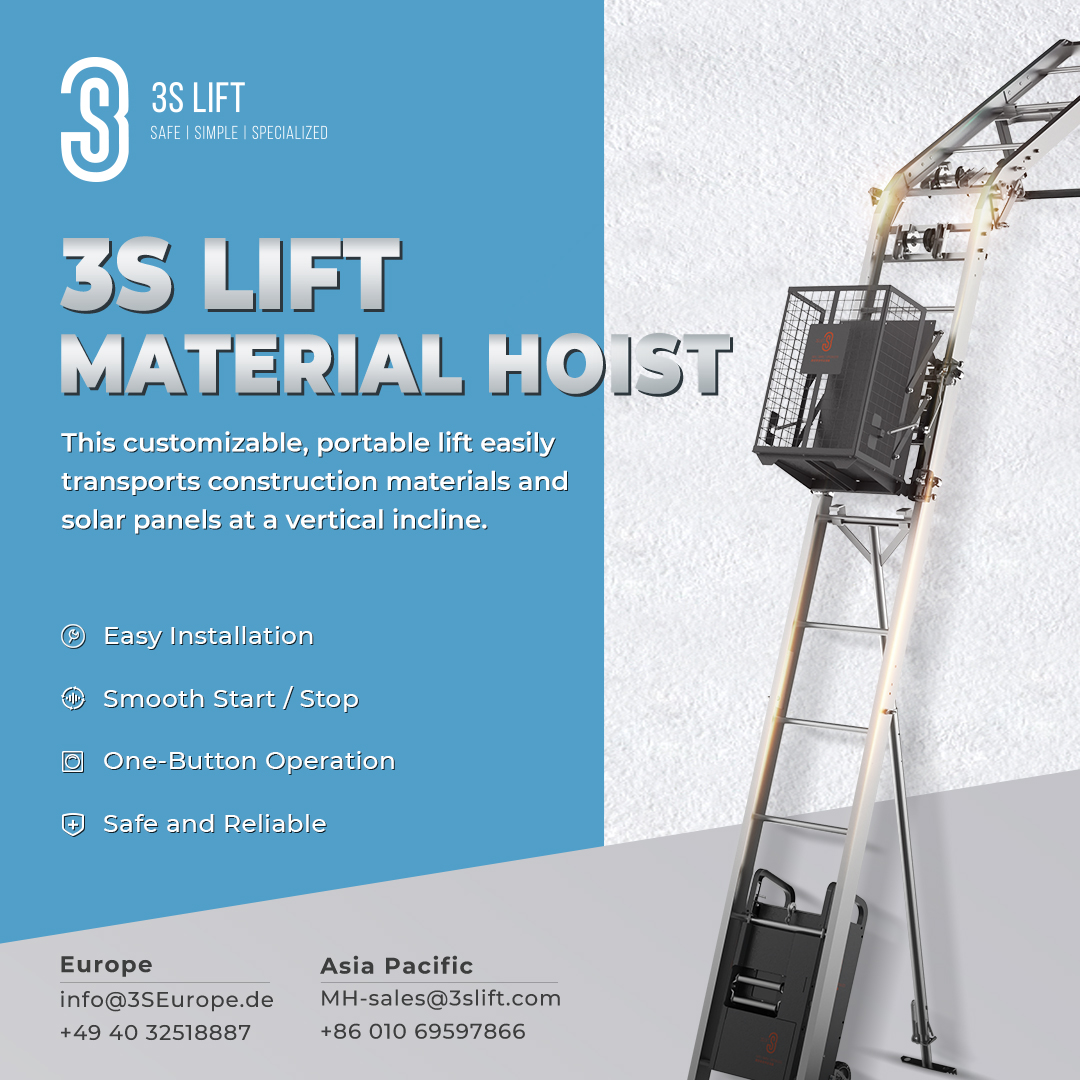 3sLift's tweet photo. Easily transport solar panels, roof tiles or heavy furniture with the new 3S Lift Material Hoist.
Learn more at: https://t.co/LbTKOGuwOj
#3SLift #MaterialHoist #MaterialHanding #SolarPanels #PVInstallation #Roofing https://t.co/c4ZKMmRS4S