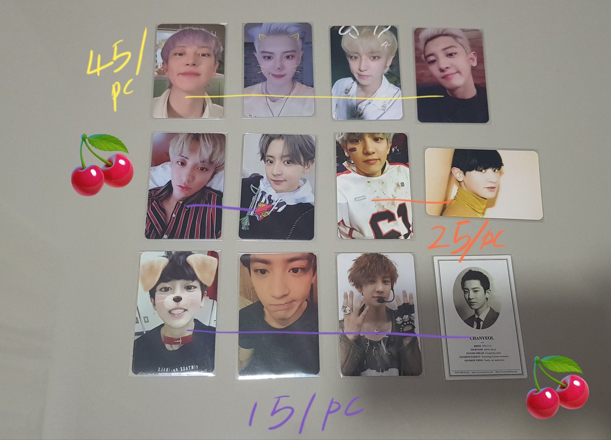 loey61_cherry's tweet photo. WTS EXO CHANYEOL photocards
🍒 price for photocards is in the picture, price is for each photocard
🍒 The Box DVD is RM100 
🍒 everything is exclude postage fee
🍒 local postage fee is RM6 to wm RM8 to em
🍒 dm to see the pc or DVD condition 🤭
#pasarexo #pasarexomy @pasar_EXO https://t.co/cTzp0sweFY