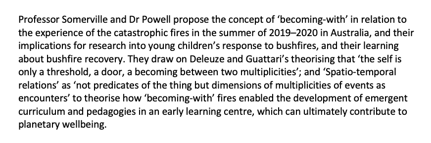 This looks like a a great seminar! #lleseminar Becoming-with fire and rainforest: Emergent curriculum and pedagogies for planetary wellbeing
  
This is a hybrid event.  Please register  attendance here: events.humanitix.com/becoming-with-…

@DrNomyn Might be of interest for your book?