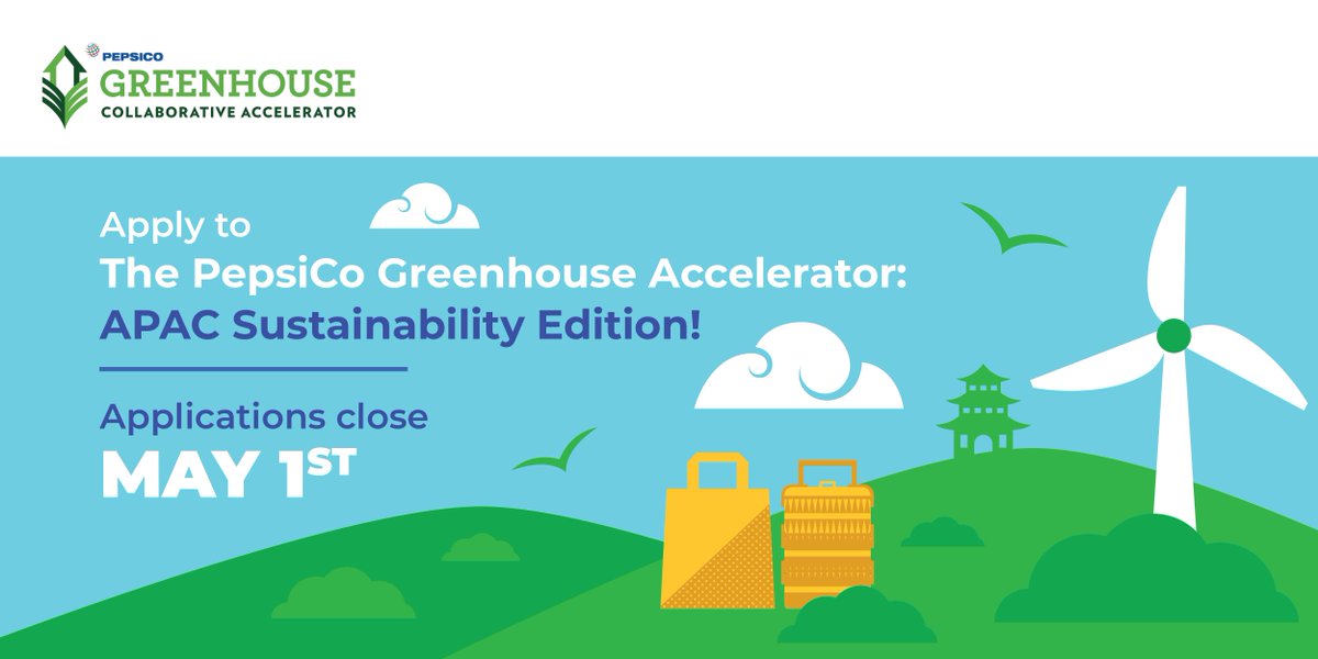 LaysPhilippines's tweet photo. Startups, are you working towards a more sustainable future? PepsiCo Greenhouse Accelerator Program is designed to help you achieve your goals faster. Gain access to top-tier resources, expert mentorship, and funding. https://t.co/5BO85uhC8L