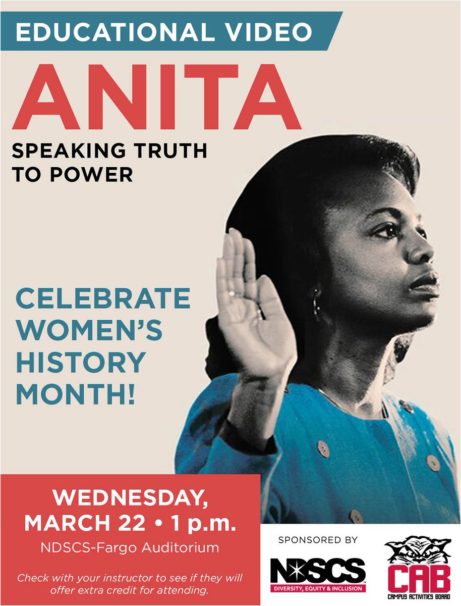 NDSCS_StLife's tweet photo. Celebrate Women's History Month with us!
NDSCS Fargo โก๏ธ March 22 | 1pm | Auditorium
NDSCS Wahpeton โก๏ธ March 23 | 7pm | Red River Valley Room
#WomensHistoryMonth #NDSCSDEI #WildcatsCare #CampusMovieEvents #GenderEquity #NDSCS #NDSCSIsWhereItsAt https://t.co/vKb9OiyaG0