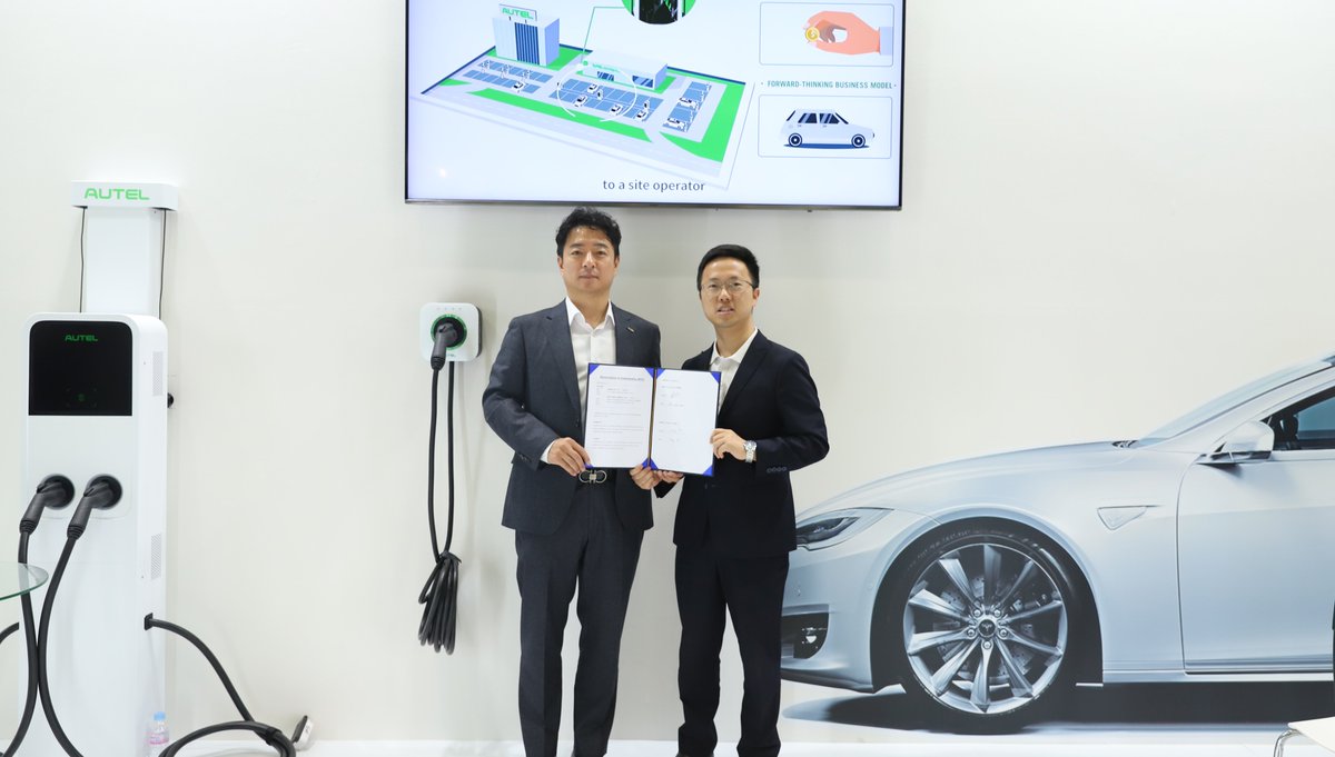 EVZlife's tweet photo. New Partnership: Charzin - Autel Energy 

"Signed a MOU to promote electric vehicle chargers and charging platforms in Korea and Asia"

https://t.co/pUkzuJZGhY https://t.co/SZsWfuAmwP