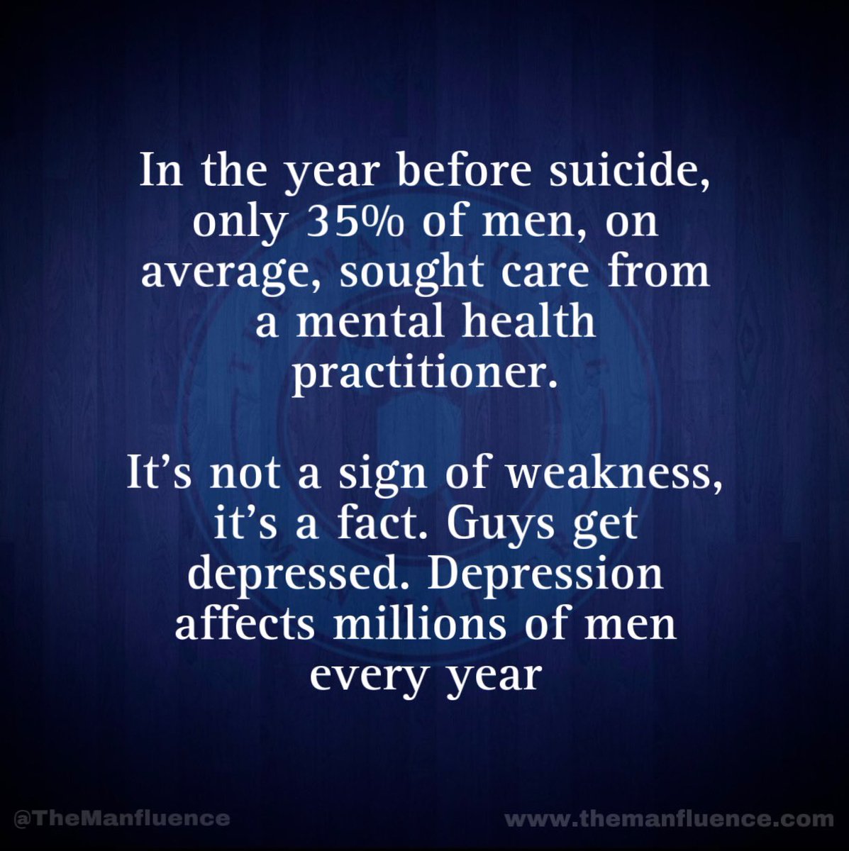 TheManfluence's tweet photo. Itโs not weak, in fact, it takes a great amount of courage and strength to reach out!
#TheManfluence #MenMatter #MensMentalHealth #MensMentalHealthAwareness #MensMentalHealthMatters #MentalHealth #MensWellBeing #HelpTheCause #MenHelpingMen https://t.co/E396LaWeB5