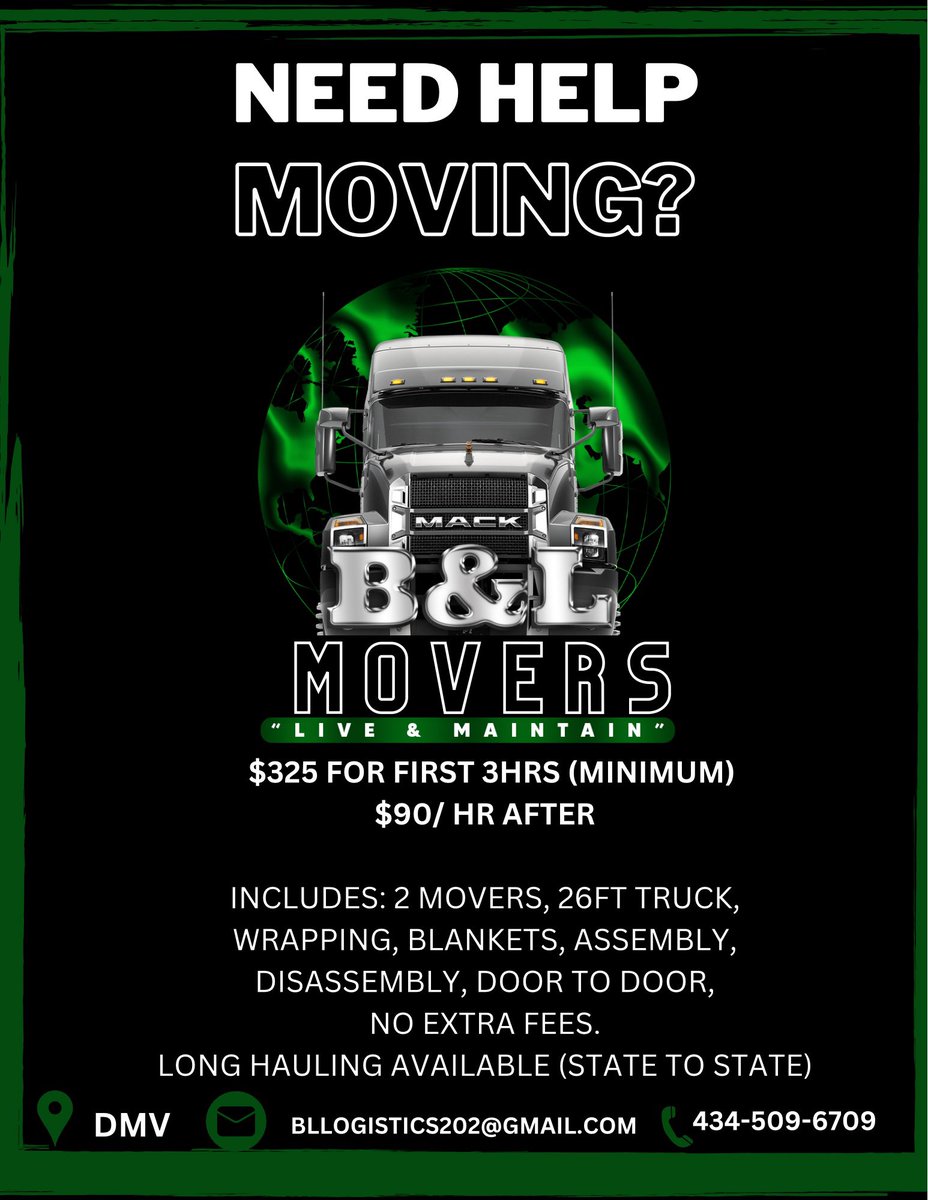 DMV need help moving?? It takes 2 seconds to RETWEET! #SupportBlackBusinesses