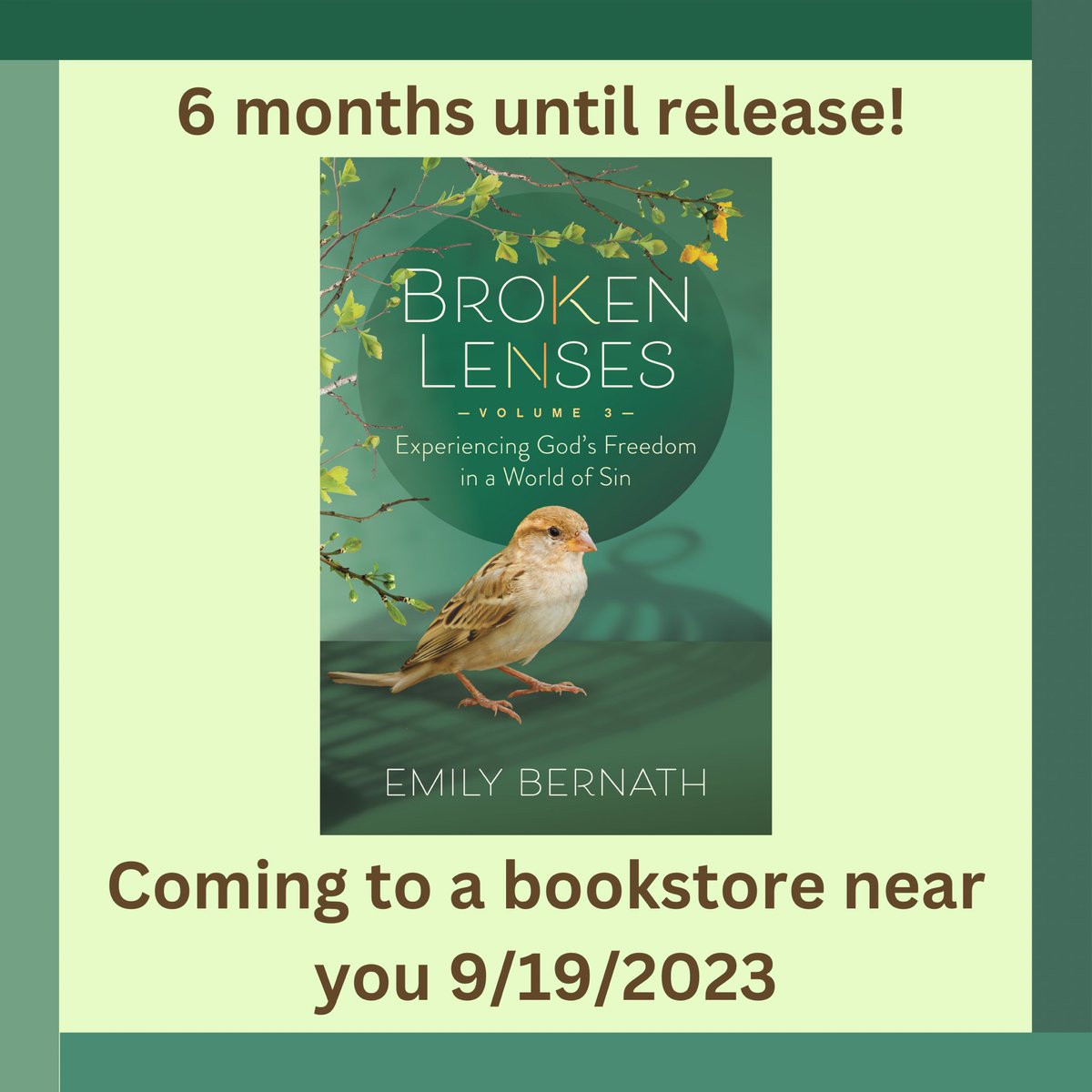 EmilyBernath's tweet photo. Exciting times are ahead! I’m not sure how it’s already March 19th, but today marks 6 months until Broken Lenses Volume 3 into the world!

The best is yet to come and I can’t wait to see where 2023 leads!

God is good. https://t.co/pq7cD6laSv