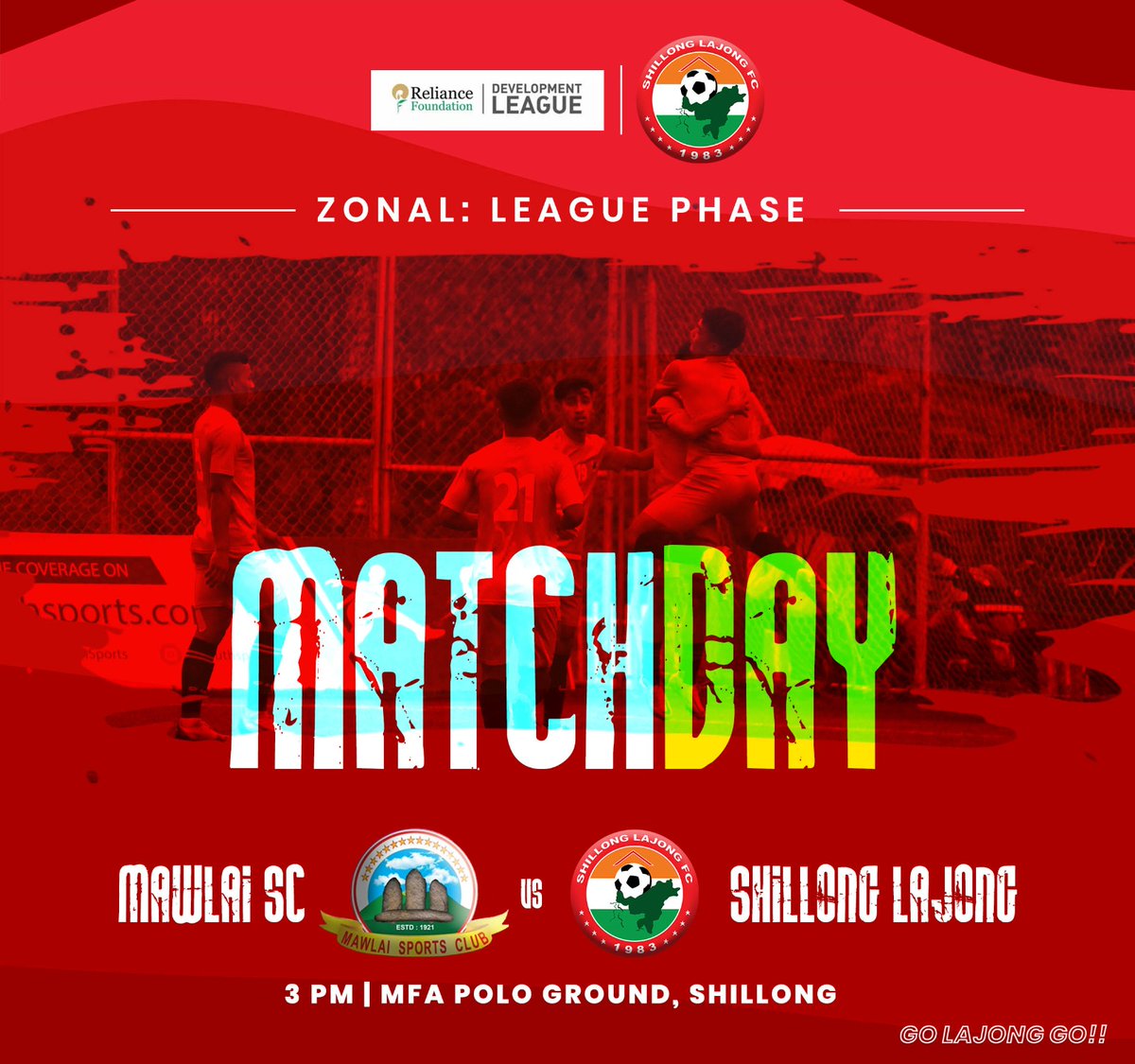 lajongfc's tweet photo. It's Matchday!!! ⚽⚽
Mawlai SC vs Shillong Lajong FC
3 PM | MFA Ground, Polo
Reliance Foundation Development League - Zonal League Phase.
#shillonglajongfc #LajongFC #lajong #northeastfootball #mawlaisc #indianfootball #reliancedevelopmentfootballleague #zonalround https://t.co/Ui2RAtHSfv