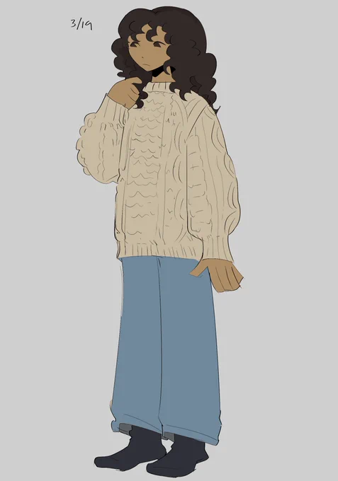 forgot i drew this earlier. #ootd ft this very large irsh wool sweater 