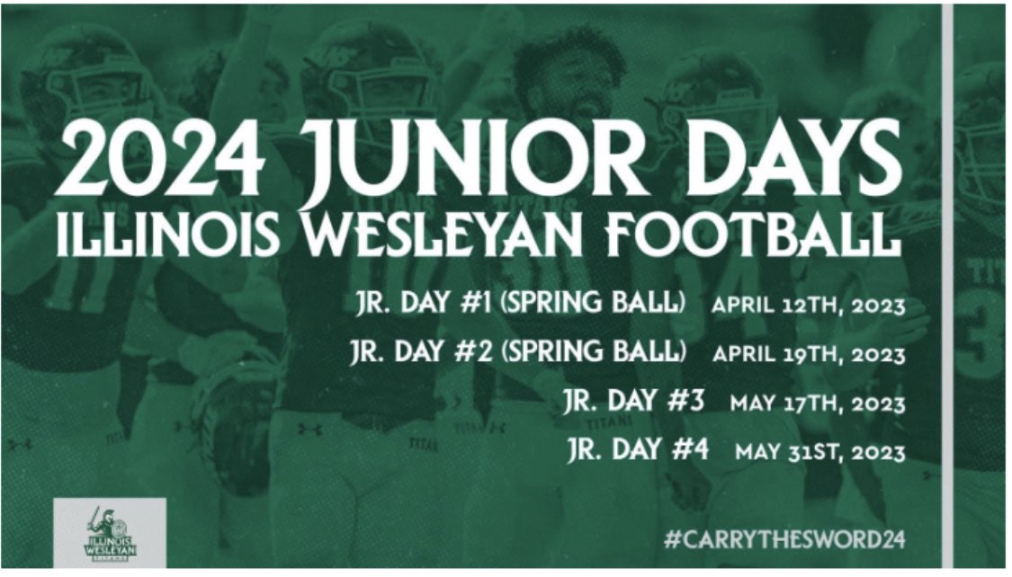 Thank you @CoachYoungIWU for the Junior Day invite at <a href="/IWUTitanFball/">ILLINOIS WESLEYAN FOOTBALL</a>! <a href="/Hersey_Football/">Hersey Football</a> <a href="/CoachBigPete/">Peter "Coach Big Pete" Leinweber</a> <a href="/DeepDishFB/">DEEP DISH FOOTBALL</a> <a href="/Dion_JTsports/">Dion (J & T Sports)</a> <a href="/KallioSports/">Christian Kallio (J&T Sports)</a>