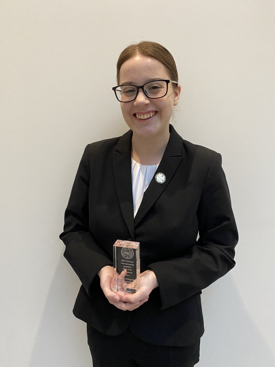 Congratulations to UD junior Madeleine Onderak for her Intercollegiate Outstanding Witness award!