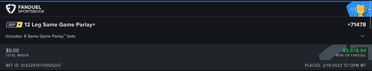 powers1815's tweet image. Just hit this on #FanDuel thanks for a good day in betting!!!!!