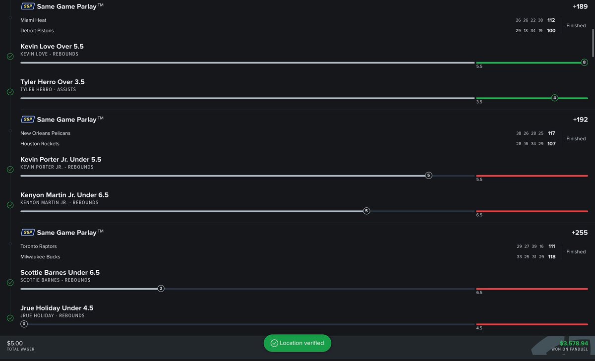 powers1815's tweet image. Just hit this on #FanDuel thanks for a good day in betting!!!!!