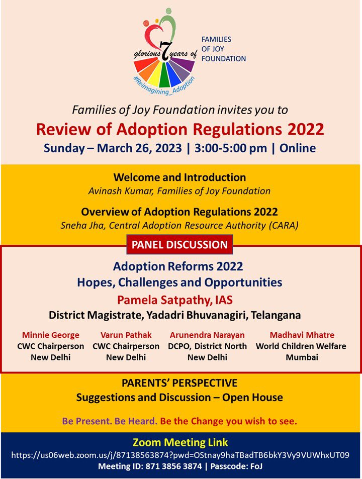 Join us at our Follow  up  Workshop on Adoption Regulations 2022