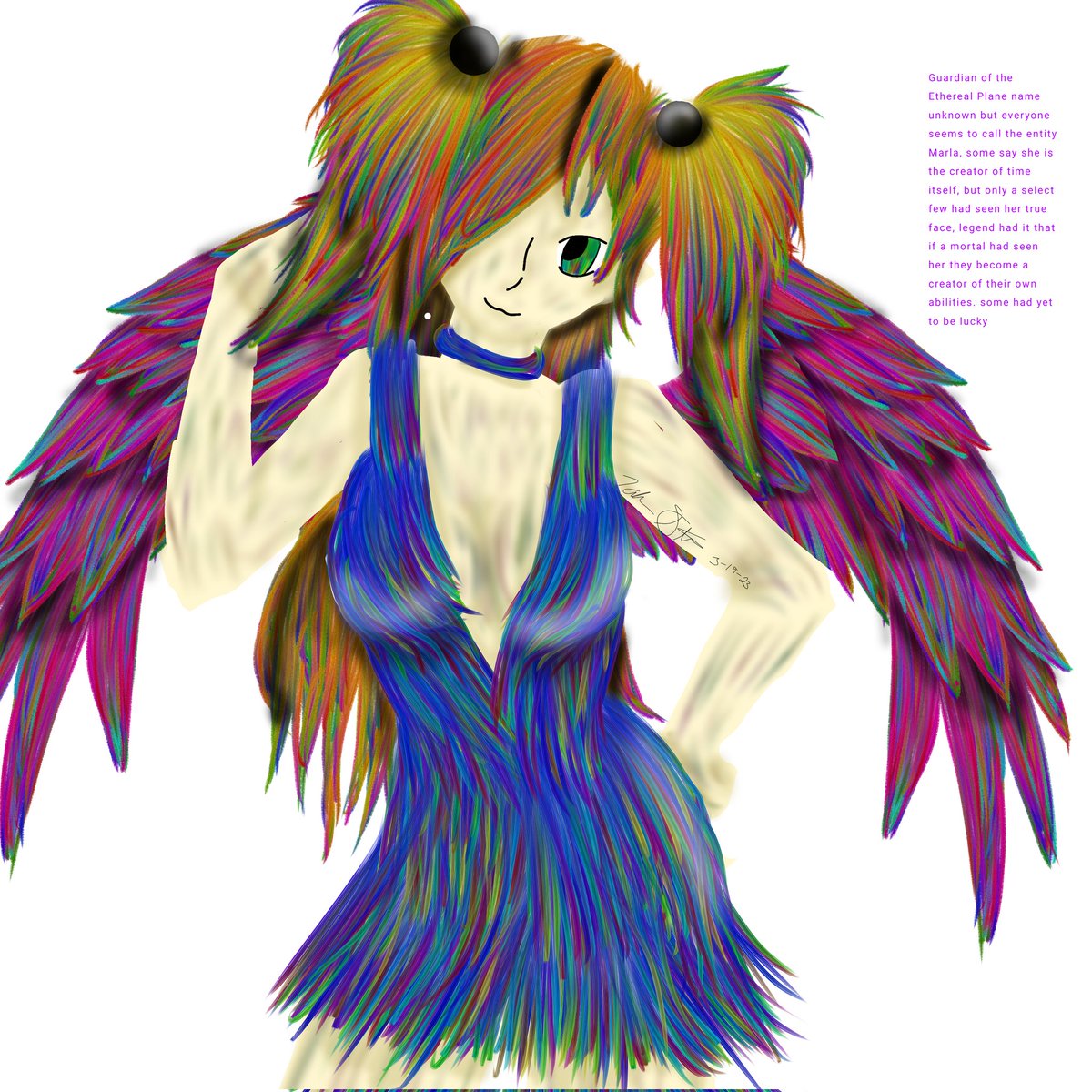 StrengthNoLine's tweet image. Marla Guardian of the Ethereal Plane #digitalart #Fantasyart #originalcharacters #wingedcharacter