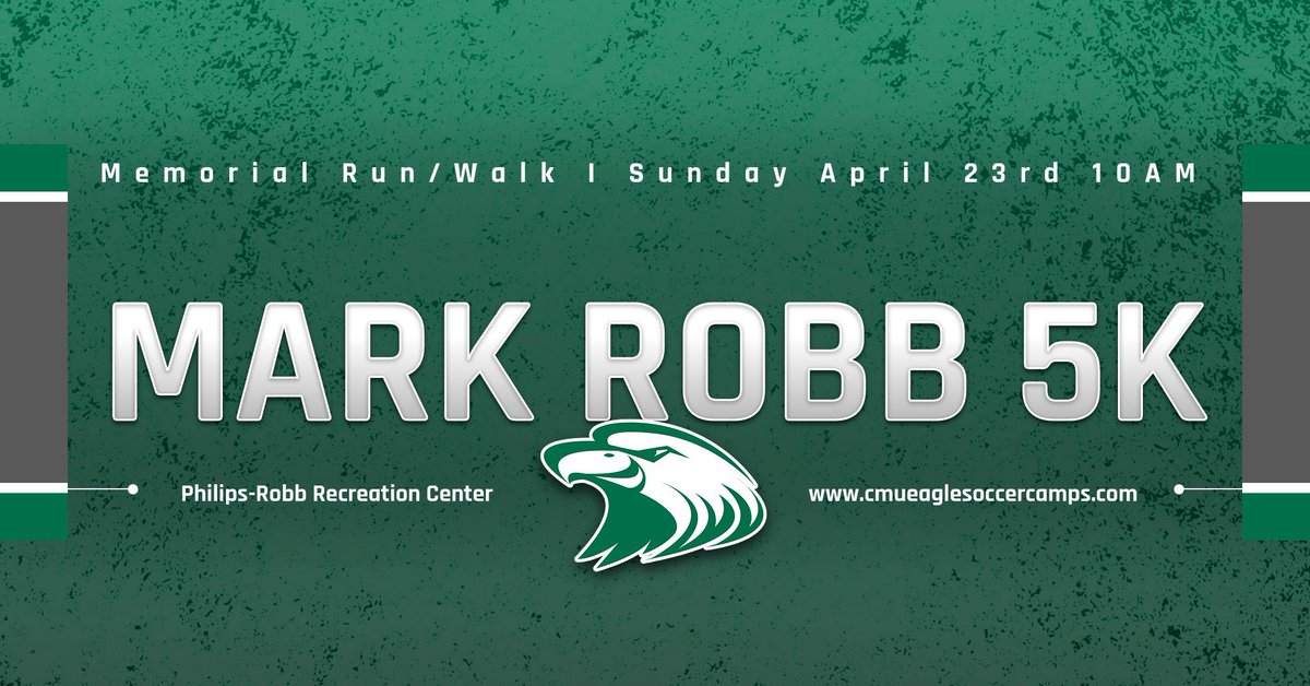 cmueaglesWSOC's tweet photo. We are excited to announce the Mark Robb Memorial 5K Run/walk will take place April 23rd this year.  Register at https://t.co/1PJ7QFhlY3 @cmueagles https://t.co/9poDTN9XG3