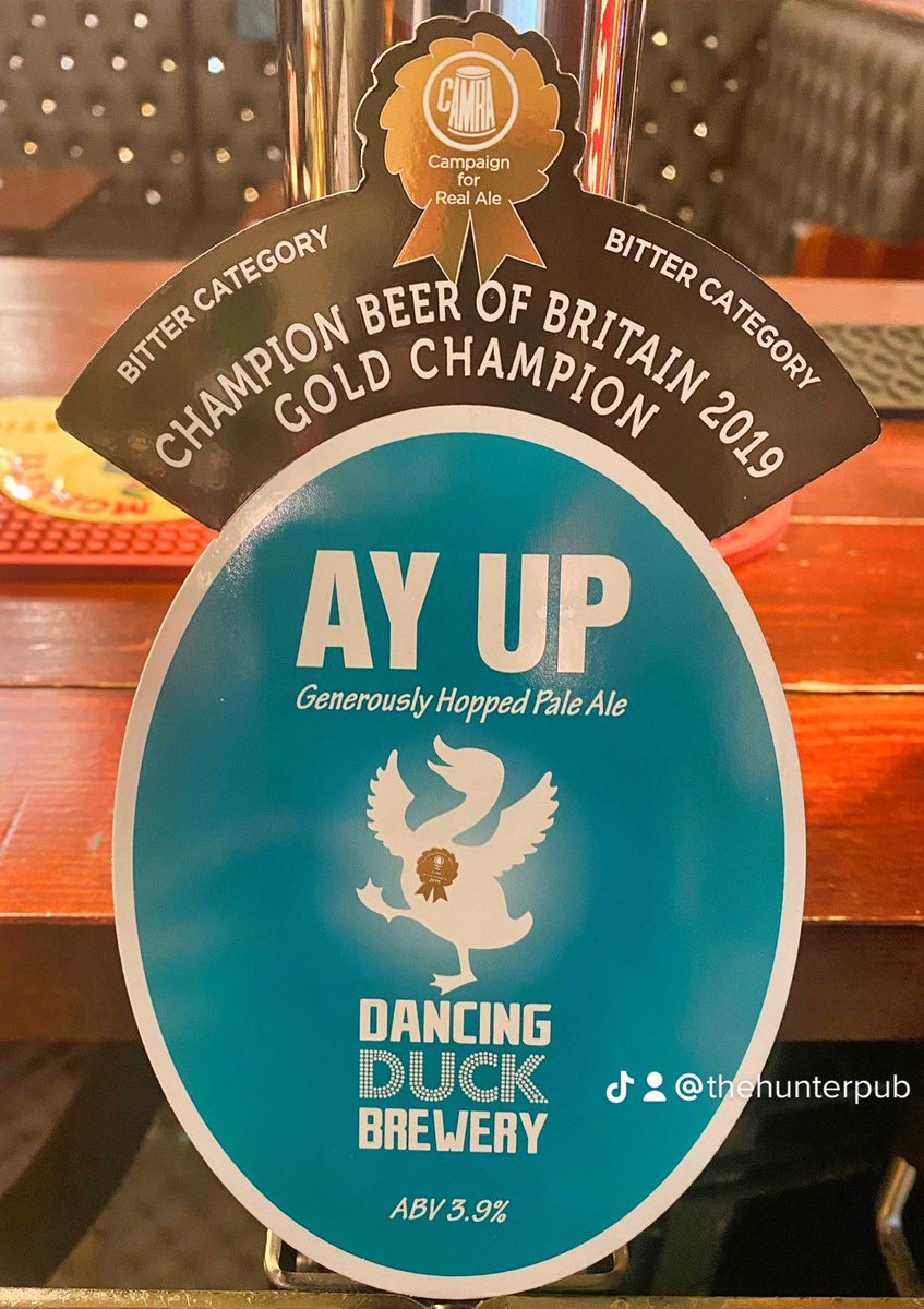 This Week’s Guest Beer @Thehunterpub @dancingduckbeer AY UP Duck  £3 a pint 🍺 #Guestbeer #Realale #beer #drink #pub #bestbeer #awardwinningbeer #bar #Drinking #beers #StokeOnTrent #oldpub