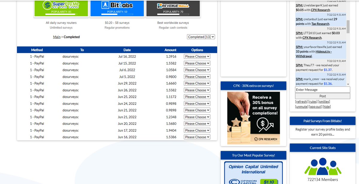 _mrcoin's tweet image. SuperPay is a Get Paid to (GPT) site that offers you points for completing surveys, online offers, watching videos, and clicking on ads.
You can withdraw your money to paypal within 8 hours or less.
Join now superpay.me/?refid=2177664
New payment received.