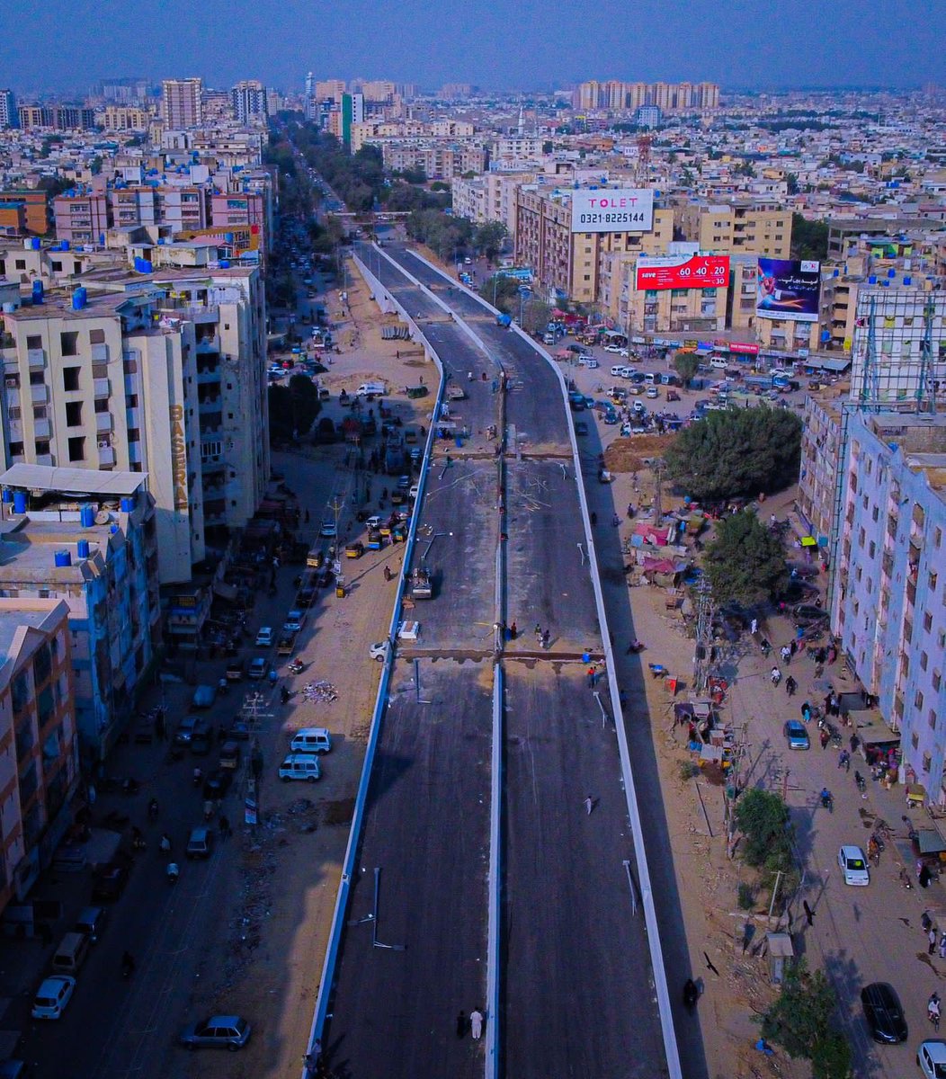 AchievementsPPP's tweet photo. Construction of Johar Chowrangi Flyover, Karachi has been completed, final touch-up &amp; Inshallah will be opened up for the traffic on 23rd March 2023.

#PPPAchievements #KarachiWorks https://t.co/ZqPKHM7TTU