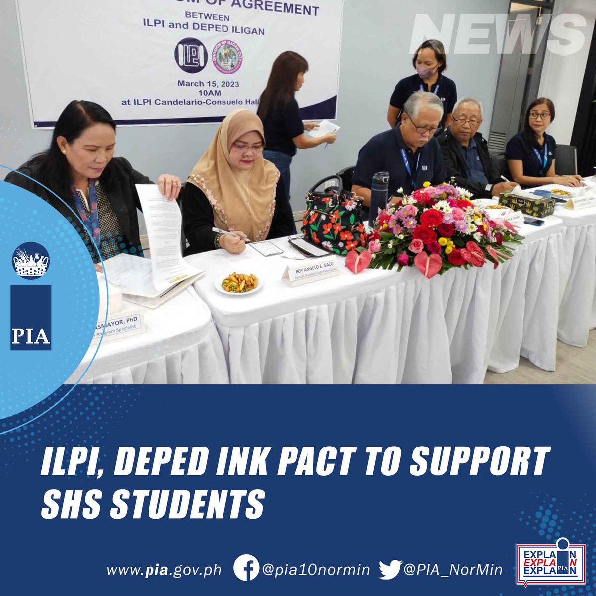 ILPI and the DepEd Iligan executed a Memorandum of Agreement for support to a TecVoc Program for Senior High School students under the DepEd. More than 13 national high schools in Iligan will benefit from the program.

👉 pia.gov.ph/news/2023/03/1…

#ExplainExplainExplain