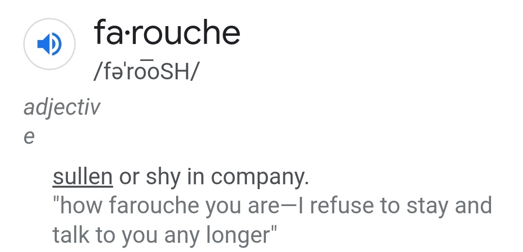 ReemK10's tweet photo. Solitary and farouche people don't have relationships; they are quite unrelatable.
Elizabeth Bowen
#farouche https://t.co/T2FvZ3VcSB