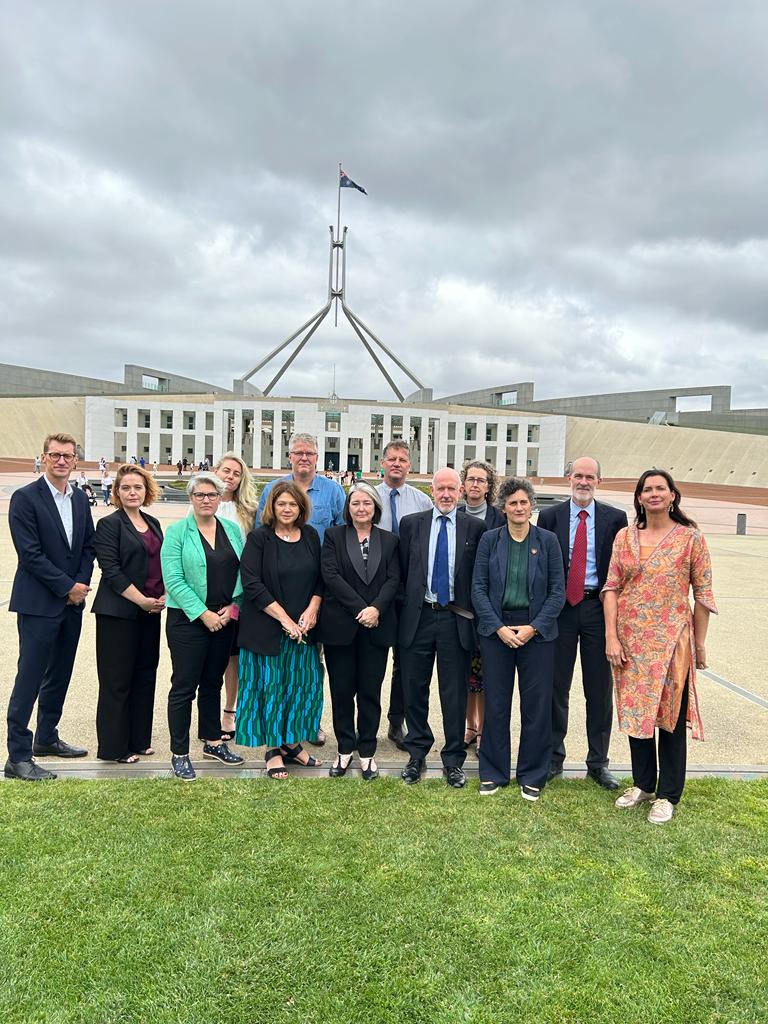 Australian NGO leaders at Parliament to advocate to the government to build a more stable and prosperous region and world, by investing more in Australian aid. Australia gives .2% of GNI to aid; the OECD average is .33% GNI. We are the 9th largest economy but 21 in OECD.
