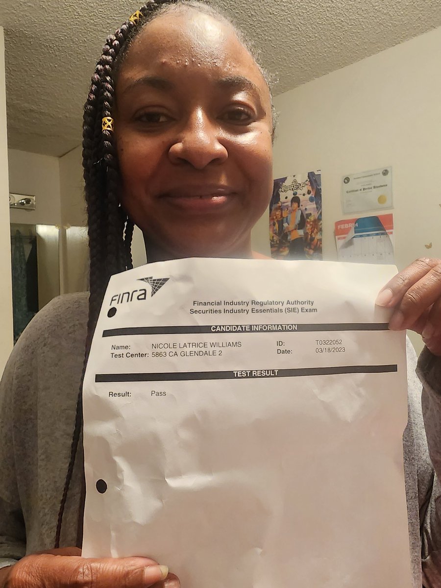 NicWilliams818's tweet photo. #PFSIproud I passed my SIE exam yesterday on my 1st try! Let's go!!! https://t.co/axwsd3d8on