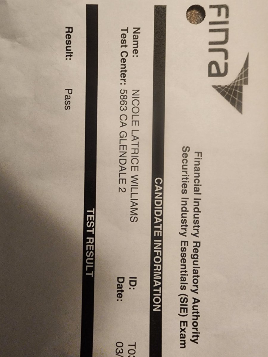 NicWilliams818's tweet photo. #PFSIproud I passed my SIE exam yesterday on my 1st try! Let's go!!! https://t.co/axwsd3d8on