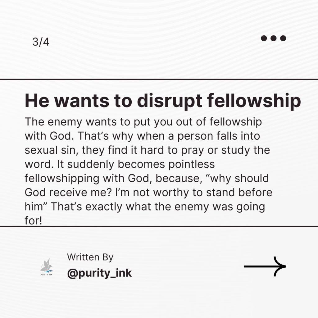 purity_ink's tweet photo. Good morning Family!🤗
The Joy of the Lord is our strength this week and beyond! 

Don’t let the enemy steal your joy, because he is on the look out for it

You’re preserved and protected! 

.
.
.
#sexualpurity 
#sexualpuritytips 
#consecration https://t.co/2S4TMr4Tol