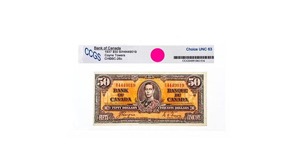 Bank of Canada 1937 $50 Choice UNC 63 CCGS
auctionnetwork.hibid.com/lot/150477439/… - Bidding Blowout | Name Brands, Diamonds, Coins, Currency &amp; More! Online Auction Monday, March 20, 2023 at 7:00pm EST.
#OnlineAuction #BlowoutAuction #CoinAuction #NameBrands #Diamonds #Auction