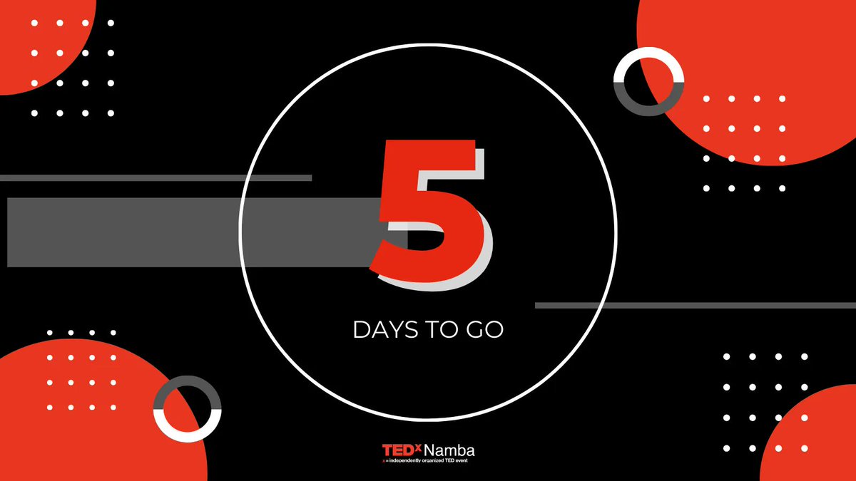 TEDxNamba's tweet photo. |イベント開催まであと5日！ |5 days to go until our event! | ●イベント詳細はこちら|Click here for details  https://t.co/iThG0bo06E 本日、参加者の二次募集を開始しました。
ぜひご応募ください！ #TEDxNamba2023
#関西イベント
#大阪イベント
#起業家
#起業家と繋がりたい
#社会人の勉強垢 https://t.co/7Ui7DHE8No