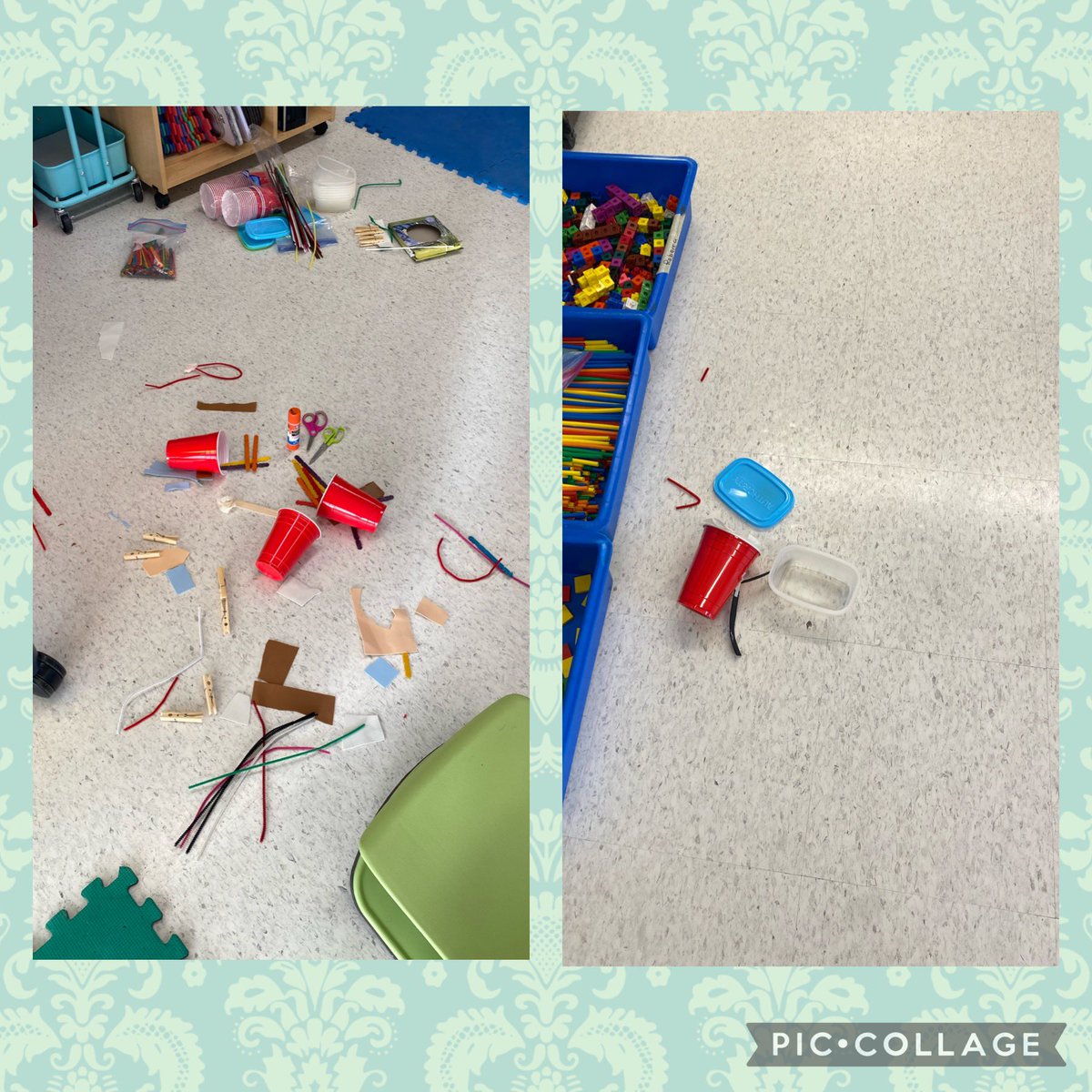 RextonElem1's tweet photo. K-B Kiddos built traps to try and catch that sneaky leprechaun, but he managed to avoid capture and take all their “gold”!! 😁 #KindersCanBuild #STEM #LittleEngineers #StPaddysDayFun https://t.co/gBkivK44RT