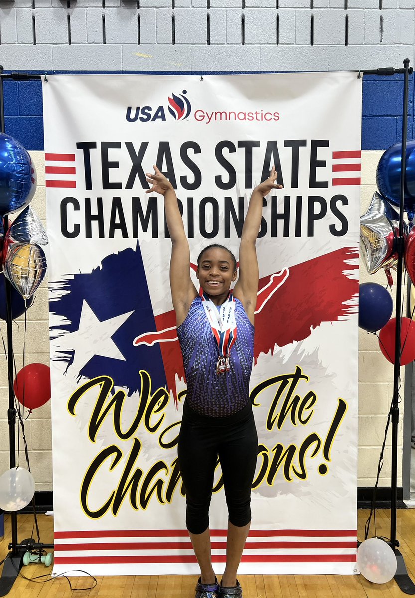 winfredmoore6's tweet photo. My favorite gymnast topped off her Spring Break by finishing 3rd in both the vault and floor exercise in the Texas State Championships this weekend. She won the floor Regional Championship last year in Colorado. She moved up a couple of levels and still made the podium!#girldad https://t.co/aenGiEb1d4